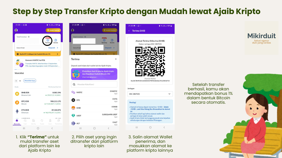 step by step transfer crypto ke Ajaib