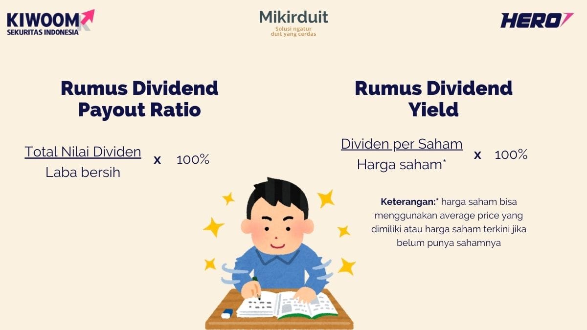 rumus dividend payout ratio dan dividend yield