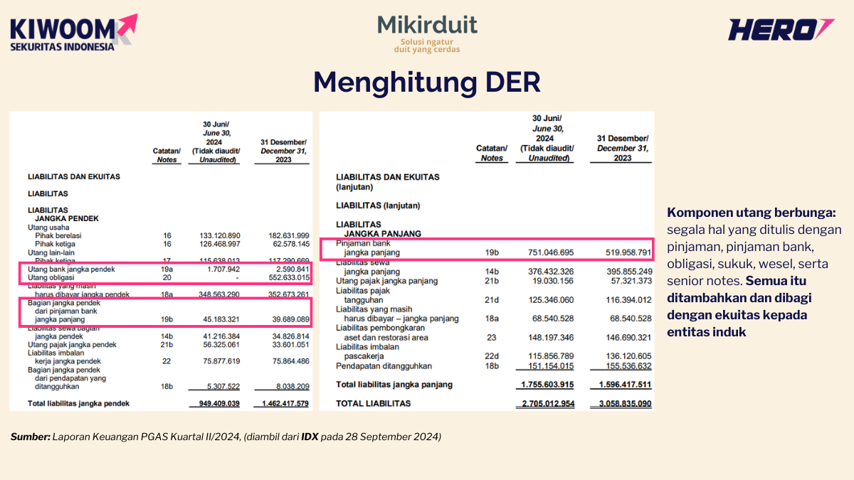 cara menghitung DER