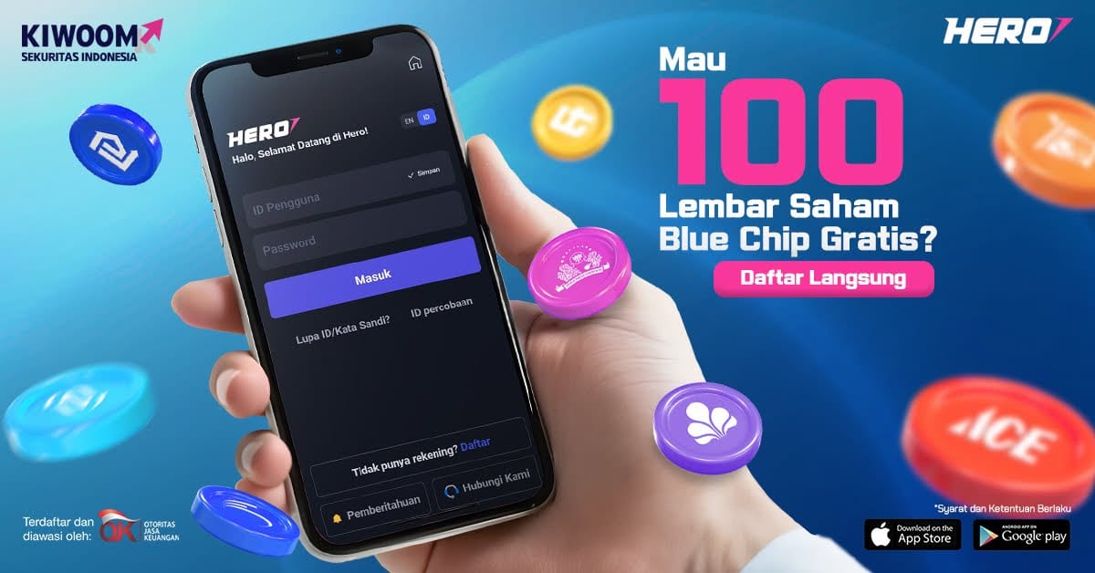 Daftar ke Kiwoom Sekarang untuk mendapatkan 1 lot saham bluechip gratis