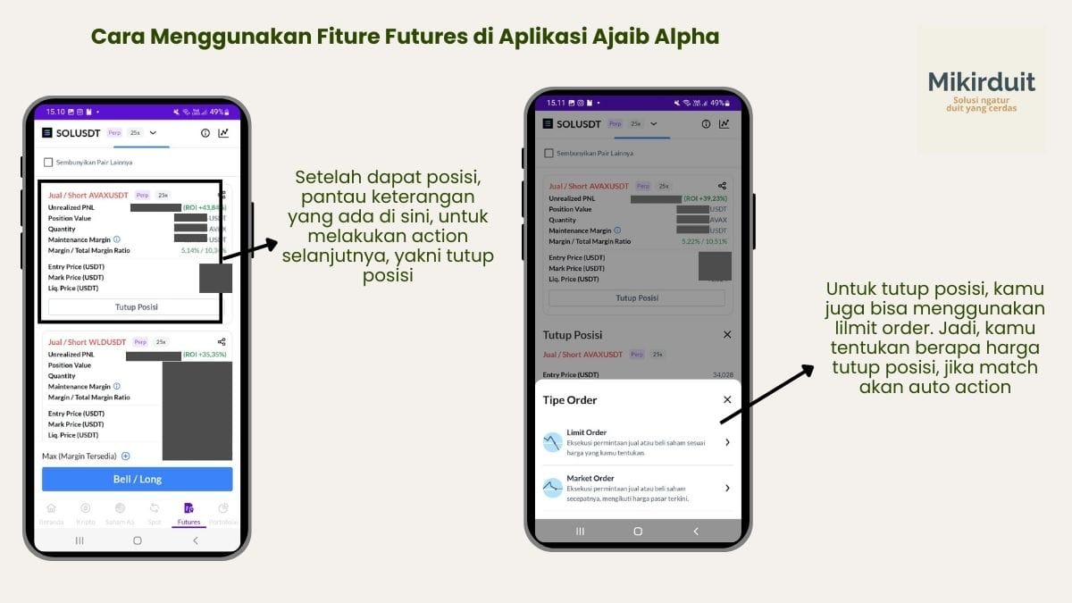 Cara menggunakan fitur Futures di Aplikasi Ajaib Alpha